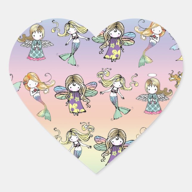 Whimsical Mermaid and Fairy Stickers (Vorderseite)