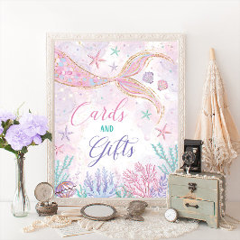 Whimsical Mermaid Cards & Gifts Party Zeichen Poster