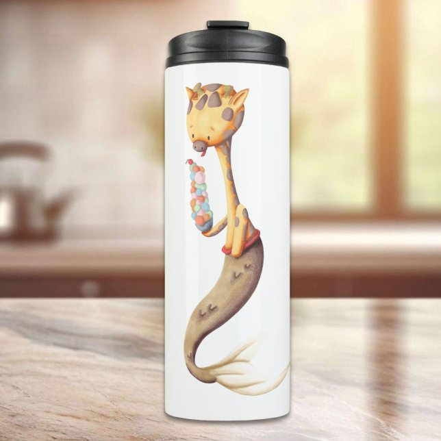 Whimsical Mermaid Giraffe Thermosbecher (Von Creator hochgeladen)