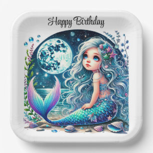Whimsical Mermaid Girl Birthday Party Pappteller