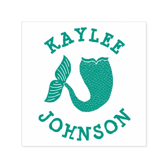 Whimsical Mermaid Schwanz Permastempel (Design)