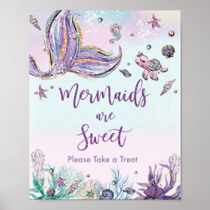 Whimsical Mermaid Schwanz Sweet Leckerei Geburtsta Poster