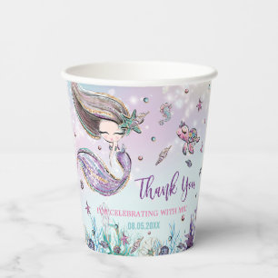 Whimsical Mermaid Under the Sea Pool Geburtstag Pappbecher