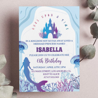 Whimsical Mermaid zum Geburtstag Einladung