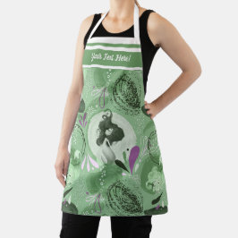 Whimsical Mermaids Green Abstrakt Schürze