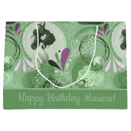 Whimsical Mermaids Grünes Abstraktes Muster Große Geschenktüte