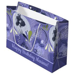 Whimsical Mermaids Lila Abstraktes Muster Große Geschenktüte