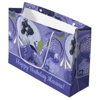 Whimsical Mermaids Lila Abstraktes Muster Große Geschenktüte