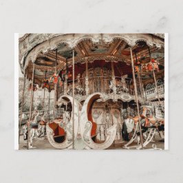 Whimsical Merry Go Round Paris Frankreich Postkarte