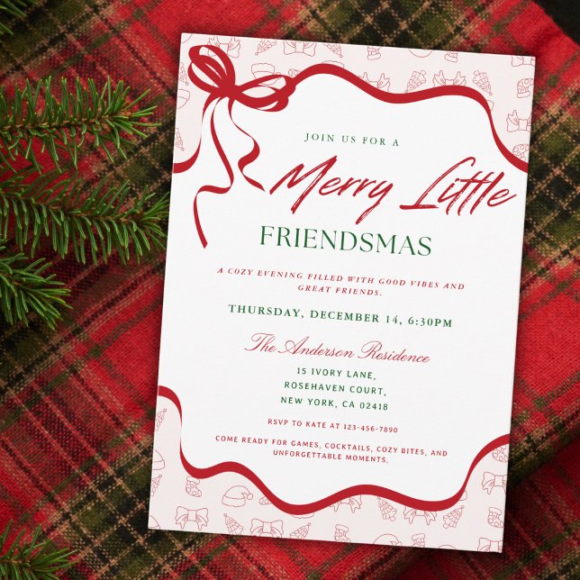 Whimsical Merry Little  Friendsmas Christmas Party Einladung (Von Creator hochgeladen)