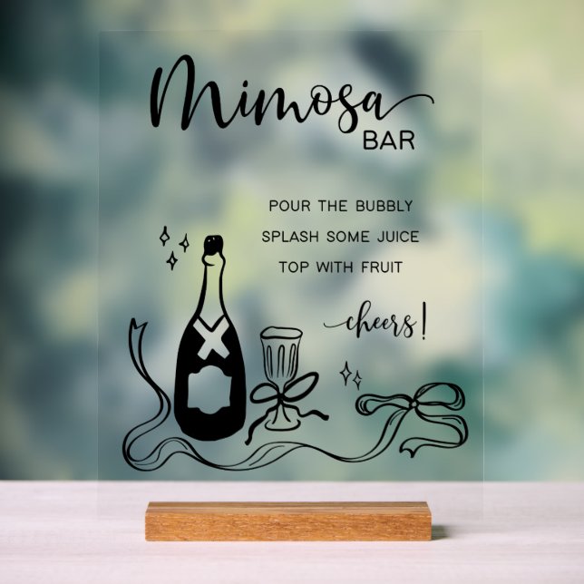 Whimsical Mimosa Bar Acrylic Sign Acrylschild (Neutral)