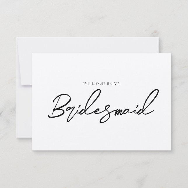Whimsical Minimal Kraft Bridesmaid Vorschlag Einladung (Vorderseite)
