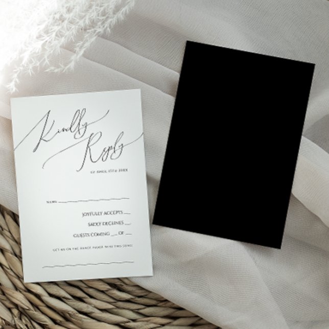 Whimsical Minimal Script | Black Song Request UAWG RSVP Karte (Von Creator hochgeladen)