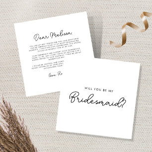 Whimsical Minimal Script Bridesmaid Vorschlag Card Einladung