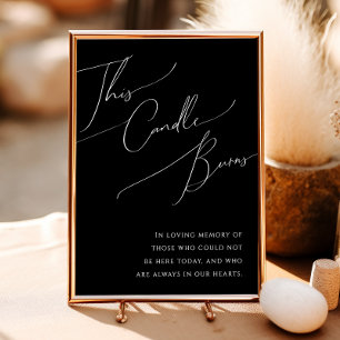 Whimsical Minimal Script   Schwarz Diese Kerze bre Poster