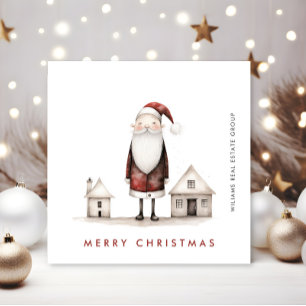 Whimsical Minimalist Santa Claus Weihnachtsunterne Feiertagskarte