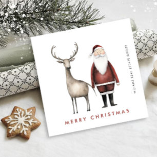 Whimsical Minimalist Santa Claus Weihnachtsunterne Feiertagskarte