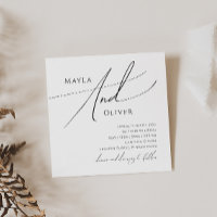 Whimsical Minimalist Script Square Wedding