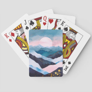 Whimsical Minimalistisch Gold Mountain Wasserfarbe Spielkarten