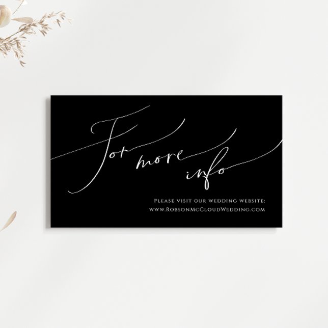 Whimsical Minimalistisch Script Black Wedding Webs Begleitkarte (Von Creator hochgeladen)