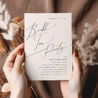 Whimsical Minimalistisch Script Bridal Tea Party