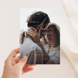 Whimsical Minimalistisch Script Foto Wedding Einladung