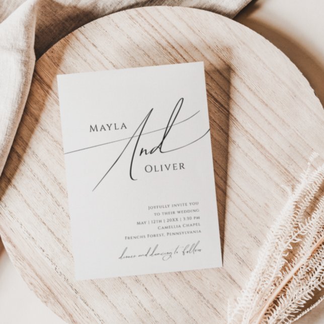 Whimsical Minimalistisch Script Lässig Wedding Einladung (Von Creator hochgeladen)