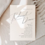 Whimsical Minimalistisch Script Probe Dinner Einladung<br><div class="desc">Diese minimalistische Script-Probe-Dinner-Einladung ist perfekt für Ihr klassisches, schlichtes Schwarz-Weiß-Minimal-Probe-Dinner. Das Design besticht durch elegante, delikate und romantische handgeschriebene Kalligraphieschriften mit formaler Shabby Chic-Typografie. Das Aussehen wird bei jeder Hochzeitszeit gut sein: Frühling, Sommer, Herbst oder Winter! Das Produkt ist bearbeitbar und hat viel Leerraum, sodass Sie Ihre eigenen Grafiken oder...</div>