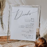 Whimsical Minimalistisch Script Wedding Drinks Men Poster<br><div class="desc">Dieses weich-minimalistische Skript Hochzeitsgetränke Menü Poster ist perfekt für Ihre klassische einfache Schwarz-Weiß minimale moderne Boho Hochzeit. Das Design besticht durch elegante, delikate und romantische handgeschriebene Kalligraphieschriften mit formaler Shabby Chic-Typografie. Das Aussehen wird bei jeder Hochzeitszeit gut sein: Frühling, Sommer, Herbst oder Winter! Das Produkt ist bearbeitbar und hat viel...</div>