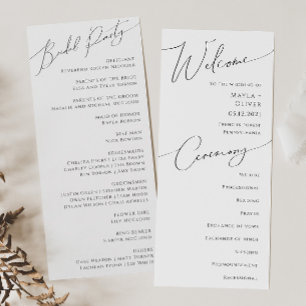 Whimsical Minimalistisch Script Wedding Program Programm