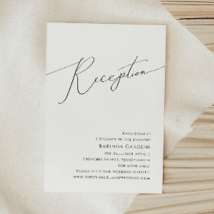 Whimsical Minimalistisch Script Wedding Reception  Begleitkarte