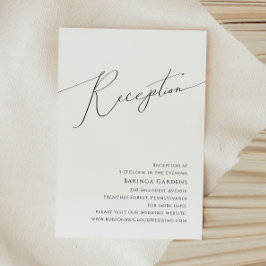 Whimsical Minimalistisch Script Wedding Reception Begleitkarte
