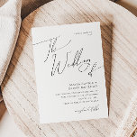 Whimsical Minimalistisches Skript das Hochsetzen v Einladung<br><div class="desc">Dieses skurrile minimalistische Drehbuch die Hochzeit der Einladung ist perfekt für Ihre klassische einfache Schwarz-Weiß minimale moderne boho Hochzeit. Das Design besticht durch elegante, delikate und romantische handgeschriebene Kalligraphieschriften mit formaler Shabby Chic-Typografie. Das Aussehen wird bei jeder Hochzeitszeit gut sein: Frühling, Sommer, Herbst oder Winter! Das Produkt ist bearbeitbar und...</div>