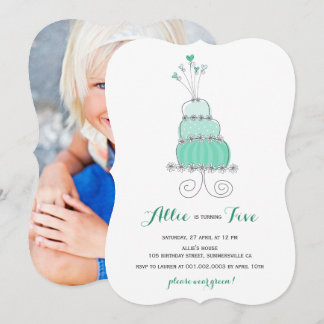 Whimsical Mint Cake Girl Geburtstagsparty Einladun Einladung