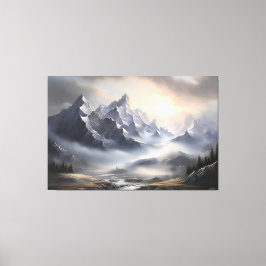 Whimsical Misty Mountain Landschaft Leinwanddruck
