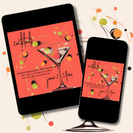 Whimsical Mitte des Jahrhunderts Moderner Cocktail Einladung