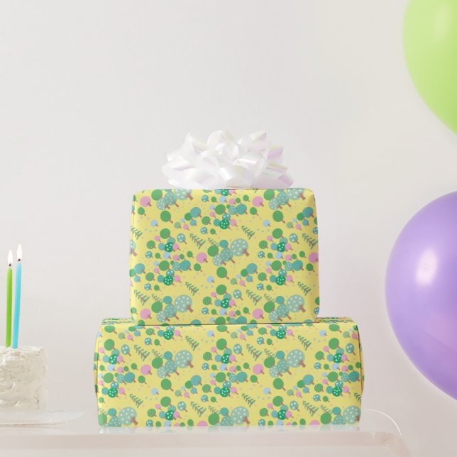 Whimsical Modern Forest Geschenkpapier (Partygeschenke)
