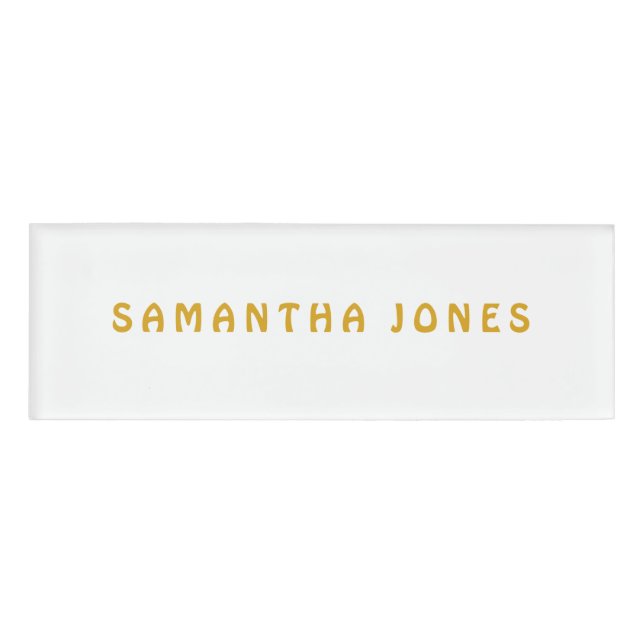 Whimsical Modern Gold Name Tag Namenschild (Vorderseite)