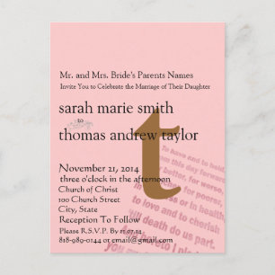 Whimsical Modern Monogram Wedcard Postkarte