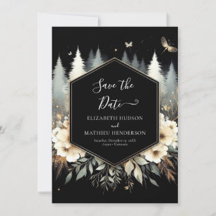 Whimsical Moderne verzauberte Waldhochzeit Save The Date