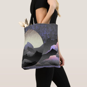 Whimsical Mond und Berge Abstrakte Kunst