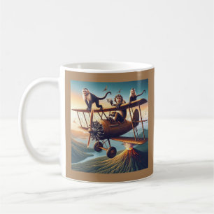 Whimsical Monkey Aviators erobern den Himmel! Kaffeetasse