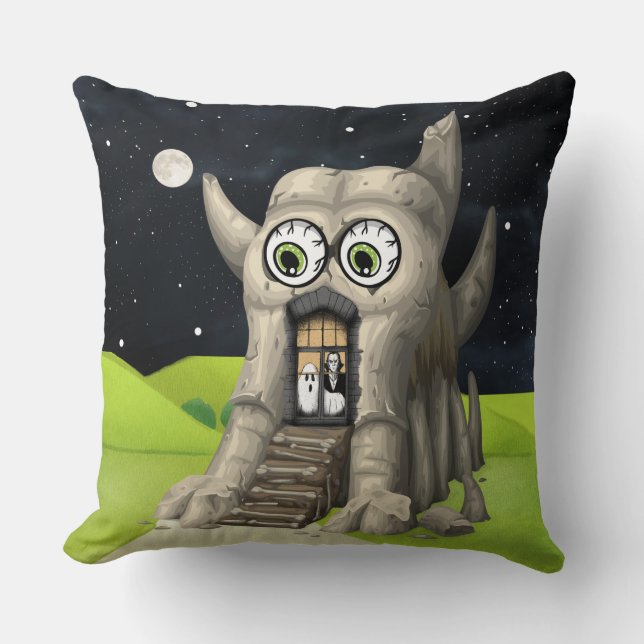 Whimsical Monster House Fantasy Decorative Kissen (Vorderseite)