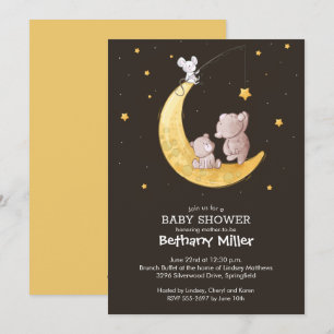Whimsical Moon and Stars Kinderdusche Einladungen
