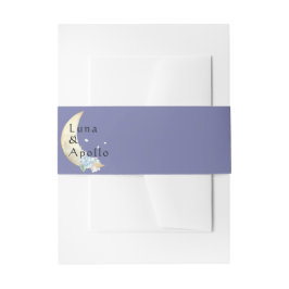 Whimsical Moon Dark Lila Wedding Einladungsbanderole