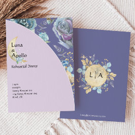 Whimsical Moon Lila Probe Dinner Einladung