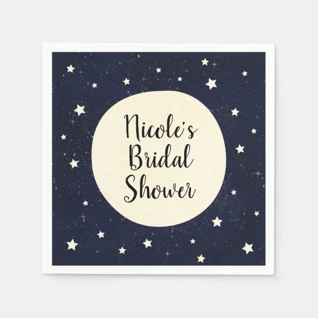 Whimsical Moon & Stars Celestial Baby Dusche Serviette (Vorderseite)