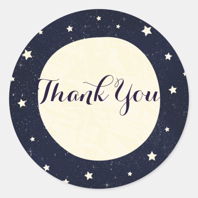 Whimsical Moon & Stars Celestial Baby Shower Gefal Runder Aufkleber (Vorderseite)