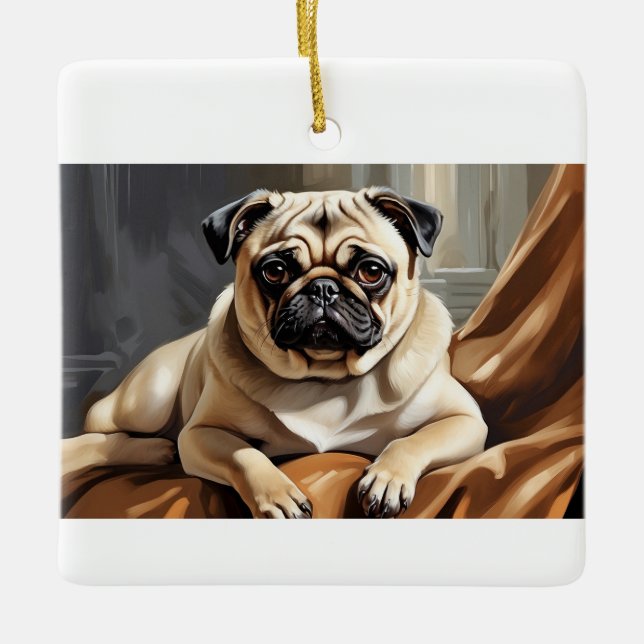 Whimsical Mops Ornament (Vorderseite)
