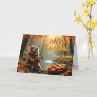 Whimsical Mouse Thanksgiving – Autumn Forest Celeb Karte